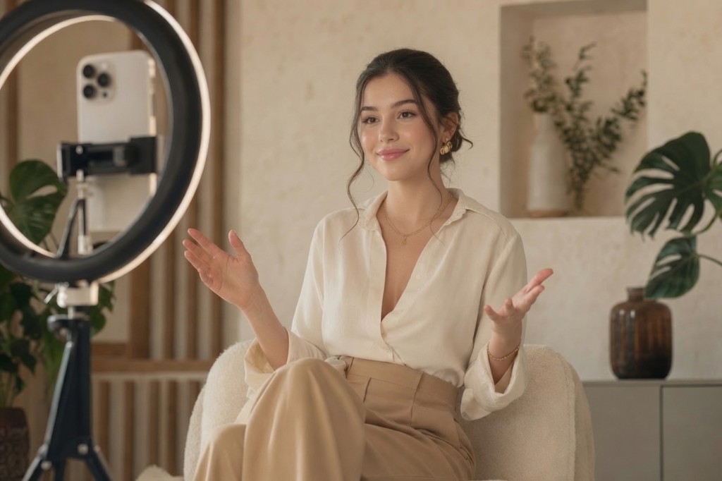 Anthea creator filming content