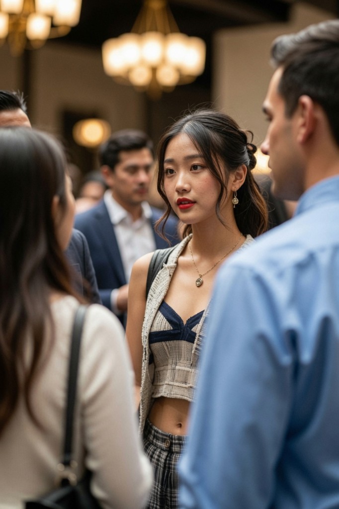 An Anthea member at an evening event
